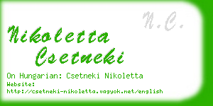 nikoletta csetneki business card